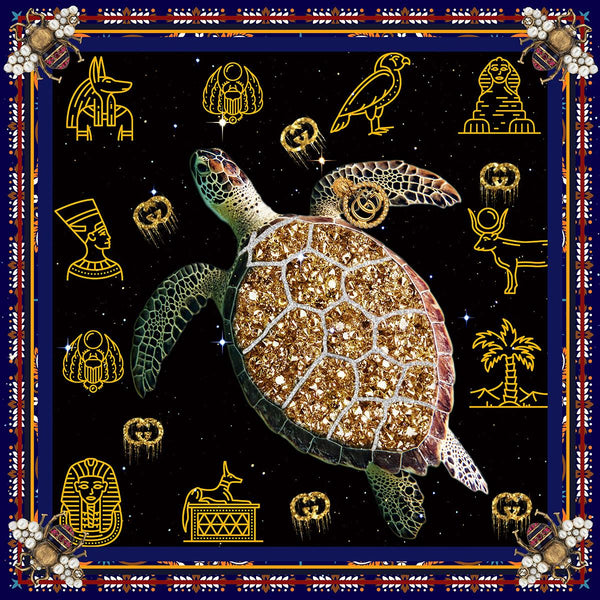 Glasschilderij Gucci schildpad 100x100 cm