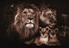 Glasschilderij leeuw + welpjes 160x110 cm