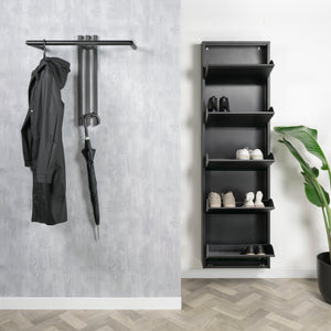 Spinder Billy schoenenkast 4 kleps - zwart