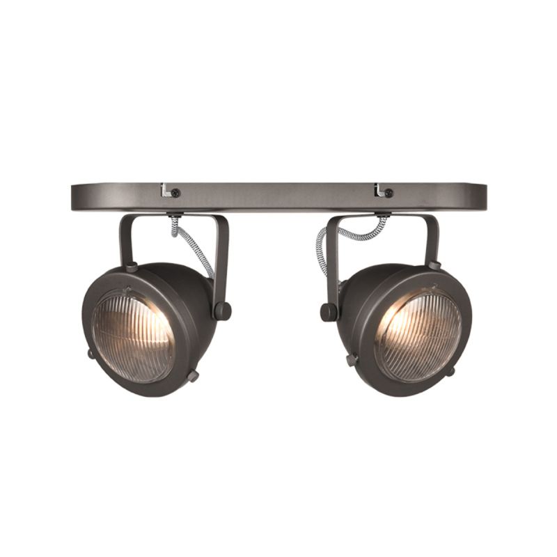 Led Spot industrieel Moto 2-Lichts burned steel