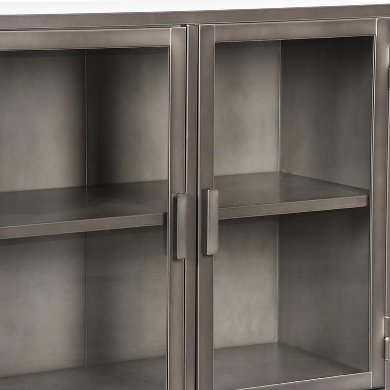 Lage Vitrinekast Level vintage metaal 85x40x85 cm