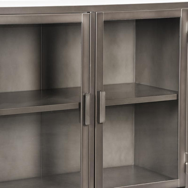 Lage Vitrinekast Level vintage metaal 85x40x85 cm