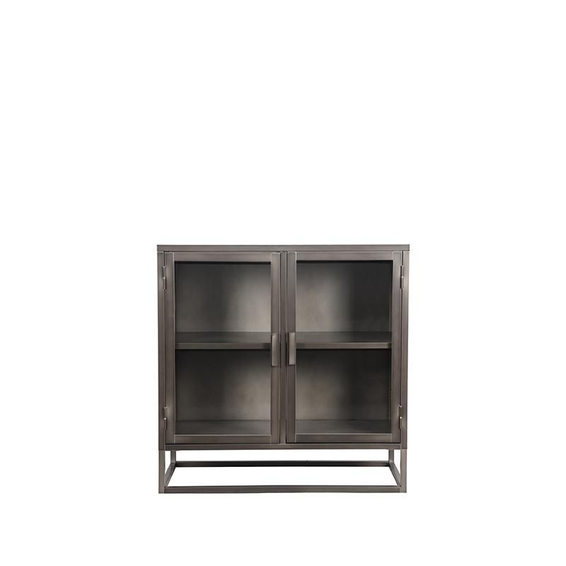Lage Vitrinekast Level vintage metaal 85x40x85 cm