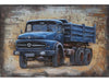 3D schilderij blauwe Truck 120x80 cm