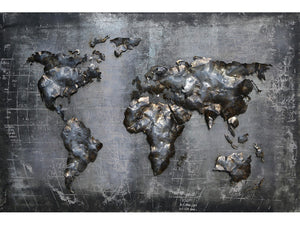 3D schilderij wereldkaart 120x80 cm