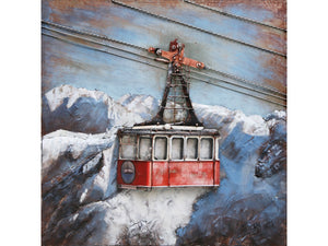 3D schilderij retro skilift 60x60 cm