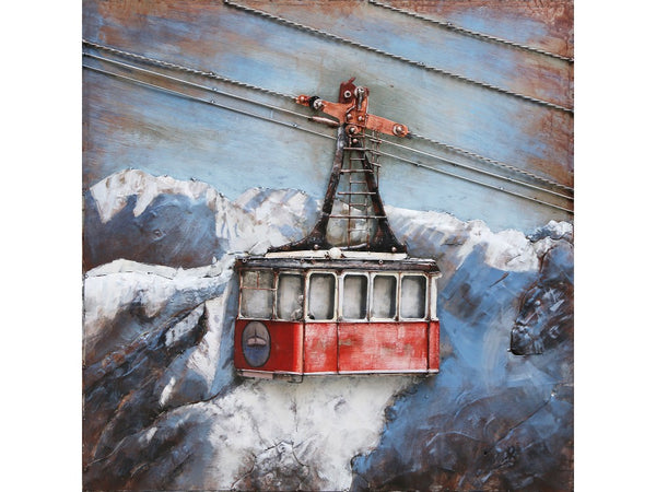 3D schilderij retro skilift 60x60 cm