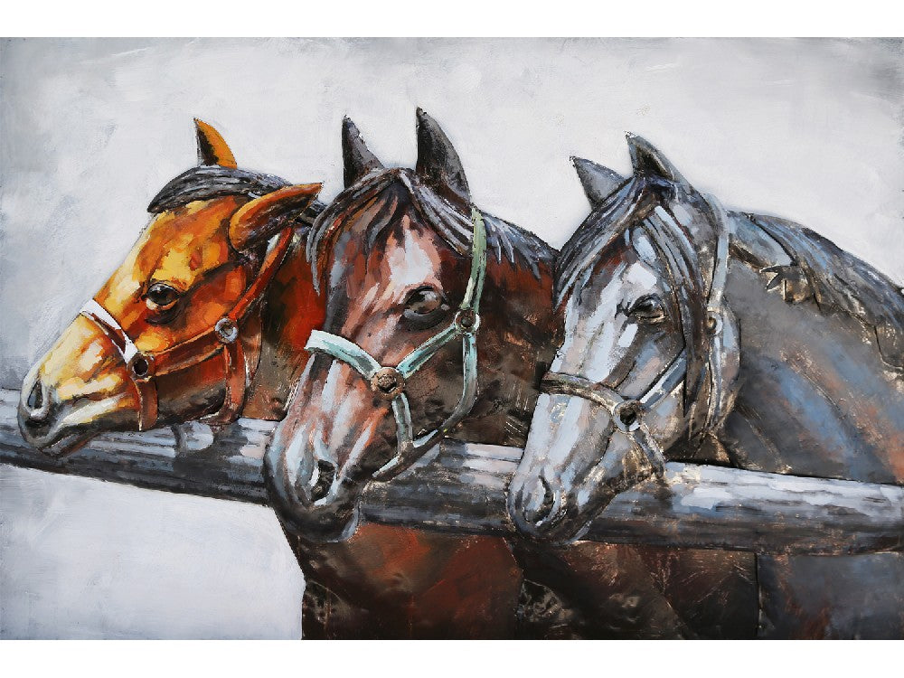 3D schilderij paarden 120x80 cm