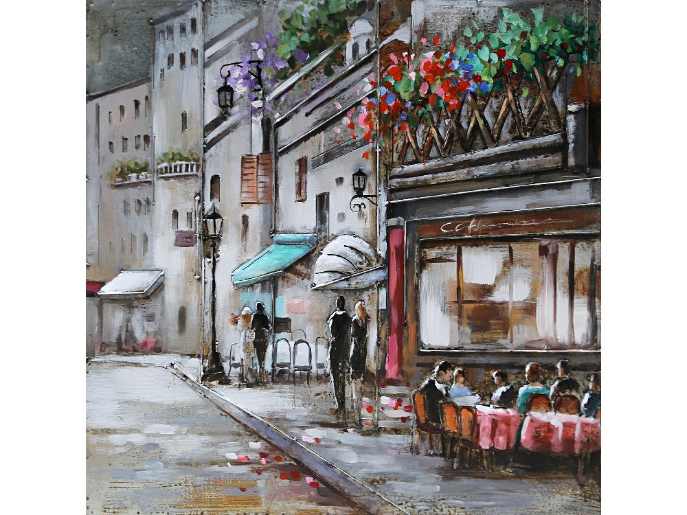 3D schilderij barstreet 80x80 cm