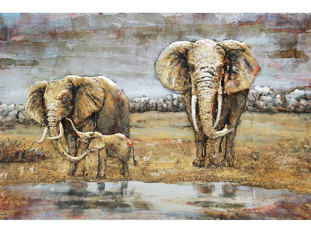 3D schilderij olifanten 120x80 cm