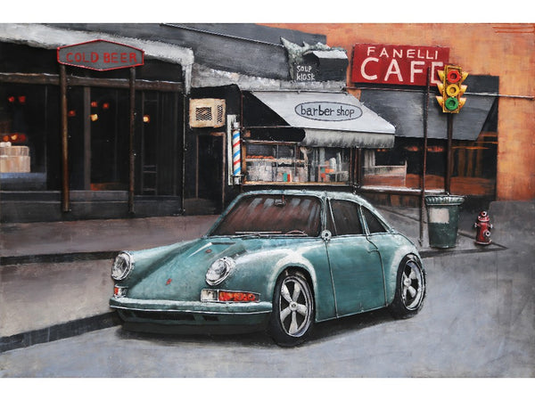 3D schilderij city sportscar 120x80 cm
