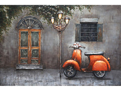 3D schilderij oranje vespa 120x80 cm