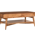 Retro salontafel met lades en opbergruimte 115x56x43 cm