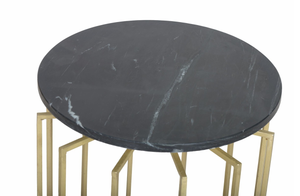 Salontafel goud/zwart marmer 43 cm