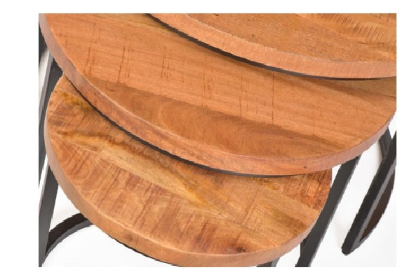 Salontafel set mango 3-delig extra dik blad