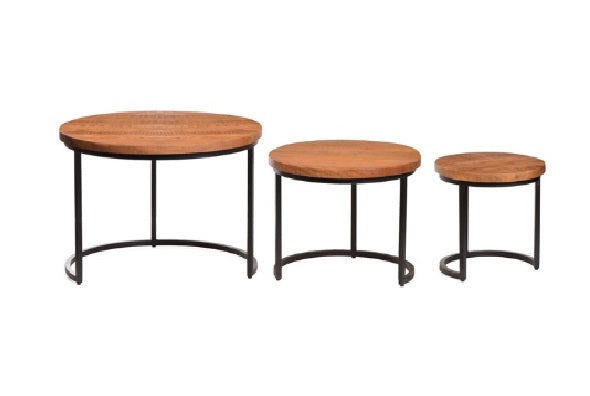 Salontafel set mango 3-delig extra dik blad