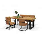 Eetkamerbank Patch stof Soft cognac - 160 cm