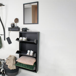 Spinder Billy schoenenkast 3 kleps - zwart