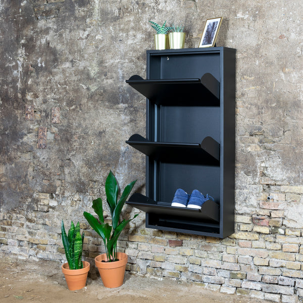 Spinder Billy schoenenkast 3 kleps - zwart