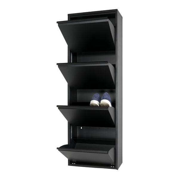 Spinder Billy schoenenkast 4 kleps - zwart