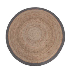 Vloerkleed Jute Ø180 grijze rand
