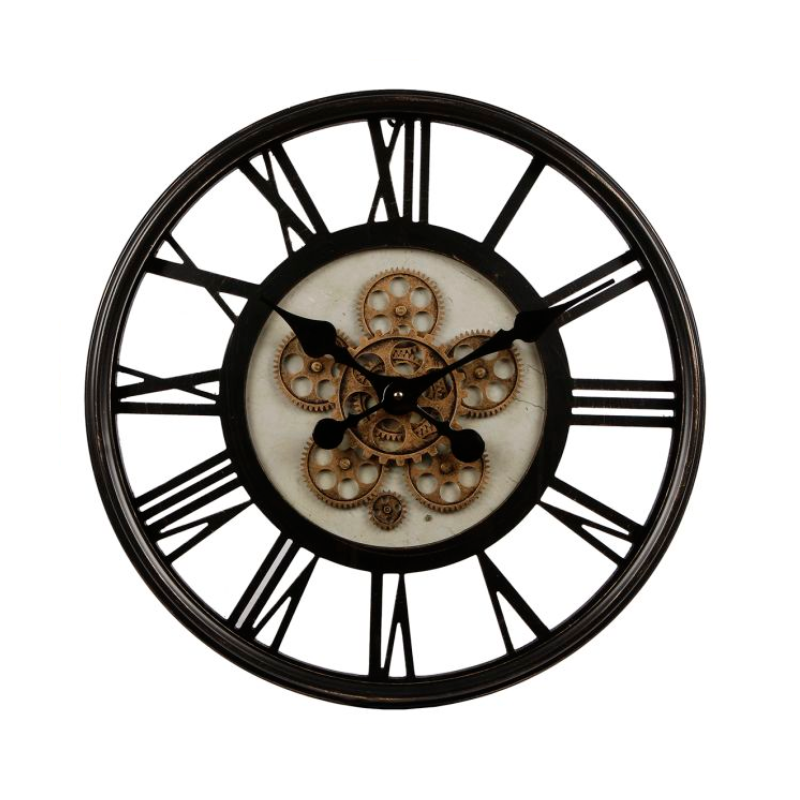 Wandklok 'open'-uurwerk/cijfers antiek zwart Ø 54,5 cm