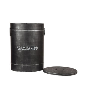 Wasmand metaal antiek zwart industrieel maat S 26x26x33 cm (magazijn opruiming)