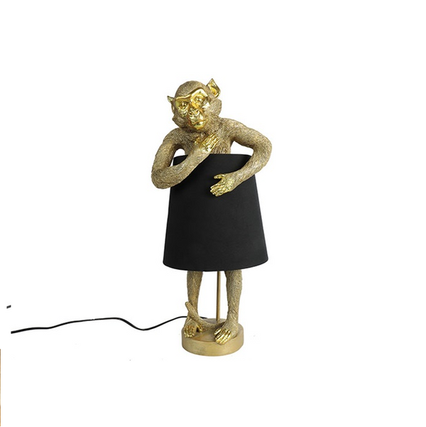 Countryfield Tafellamp aap met kap goud