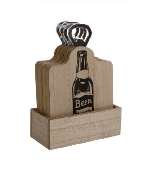 Bier onderzetter Cheers met flesopener