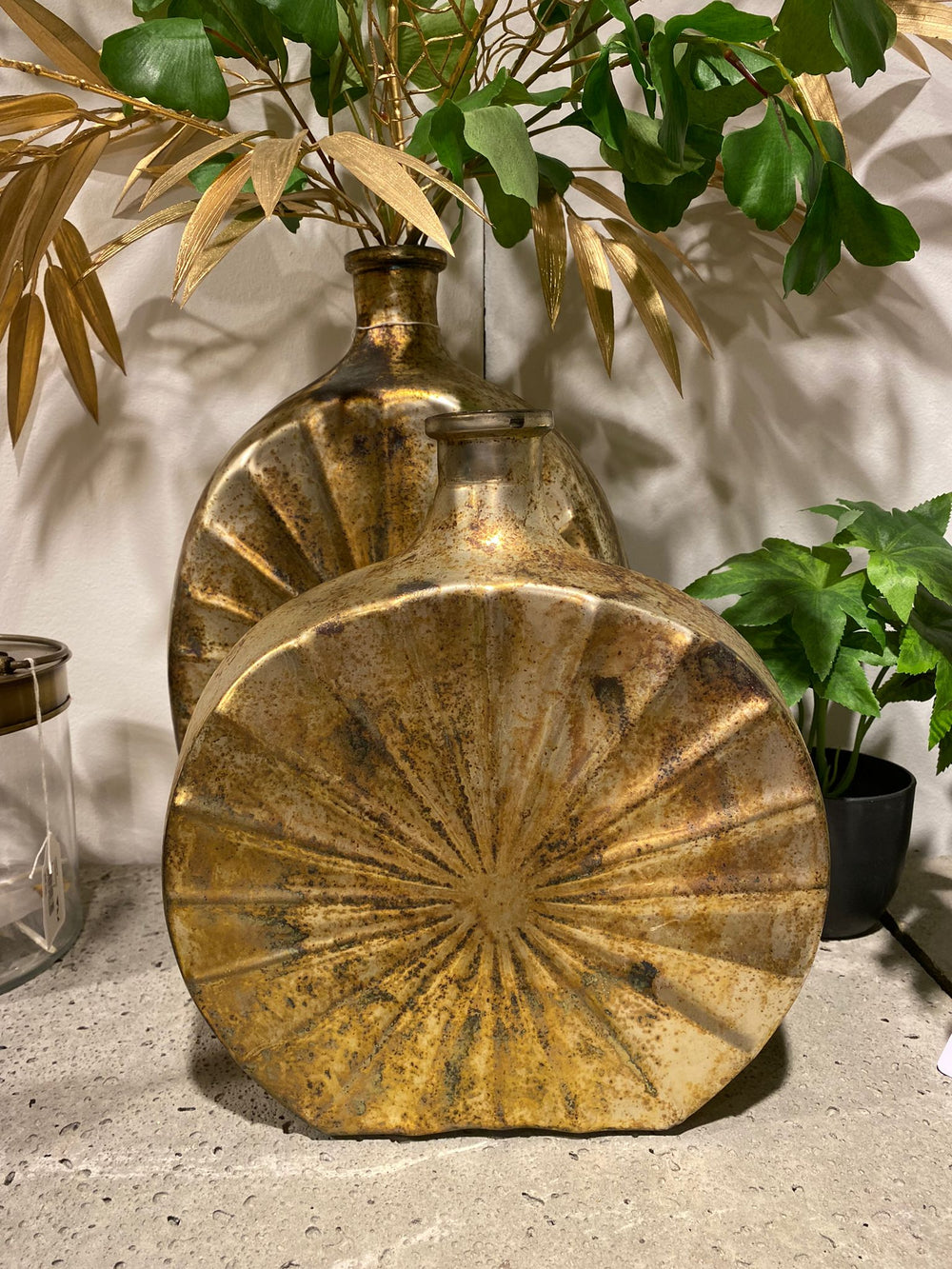 Vaas Sun oud zilver glas - Small