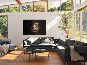 Glasschilderij leeuw 120x80 cm